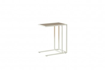 Стол приставной Скандик 42.24 (со стеклом) (металл: белый) в Ачинске - achinsk.mebel54.com | фото