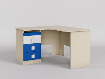 Стол угловой Скай люкс (Синий/Белый/корпус Клен) в Ачинске - achinsk.mebel54.com | фото