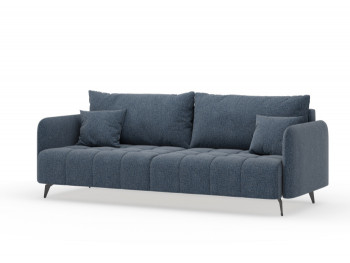 Валериан диван трёхместный прямой Синий, ткань RICO FLEX 101 в Ачинске - achinsk.mebel54.com | фото